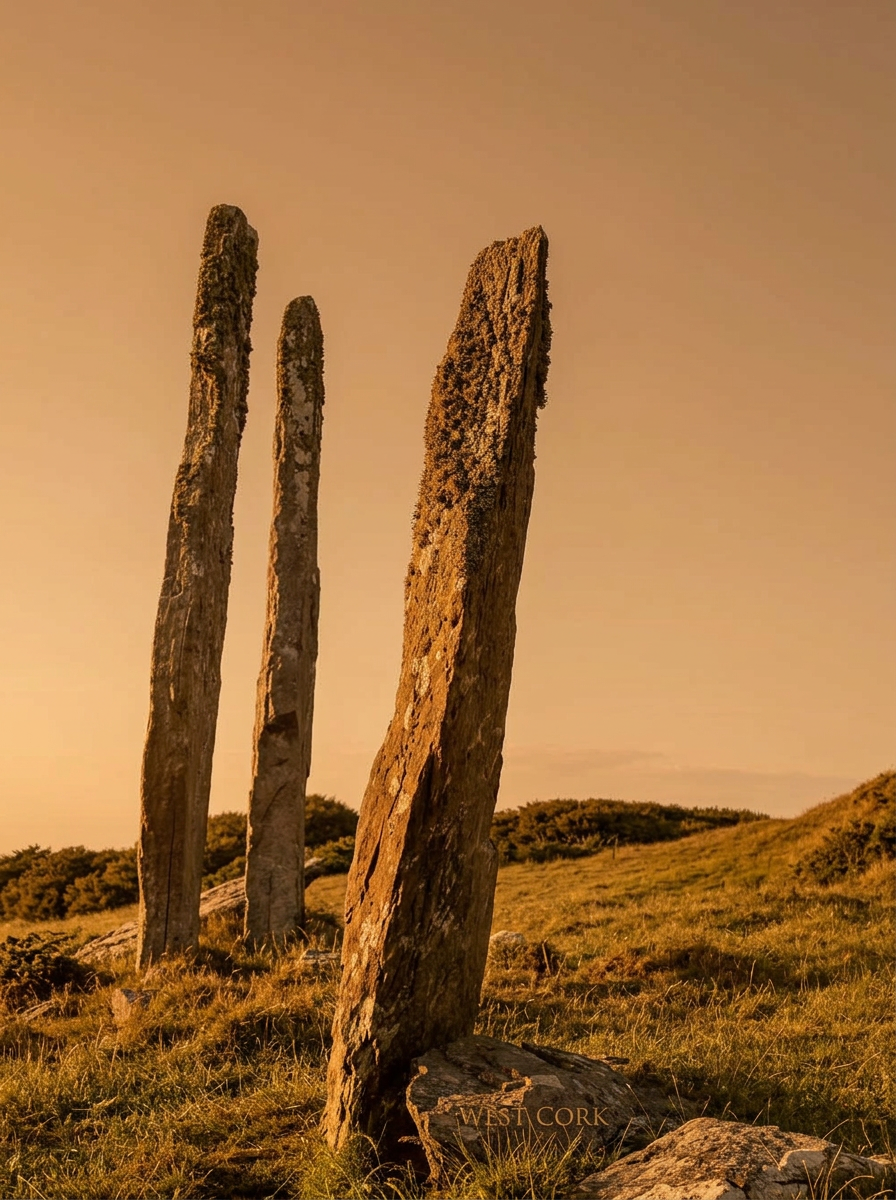 The Three Fingers standing stones on the Castletownshend headland
